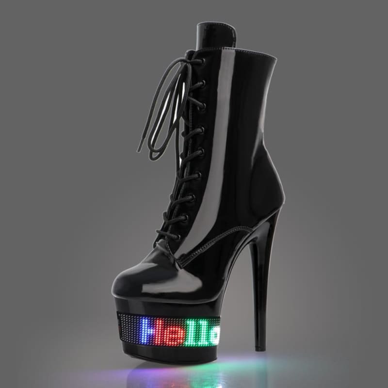 High Heel Stripper, Pole Dancer, Drag Queen LED Display, Boots, Works With App On Phone, Totally Unique Boots - Pleasures and Sins