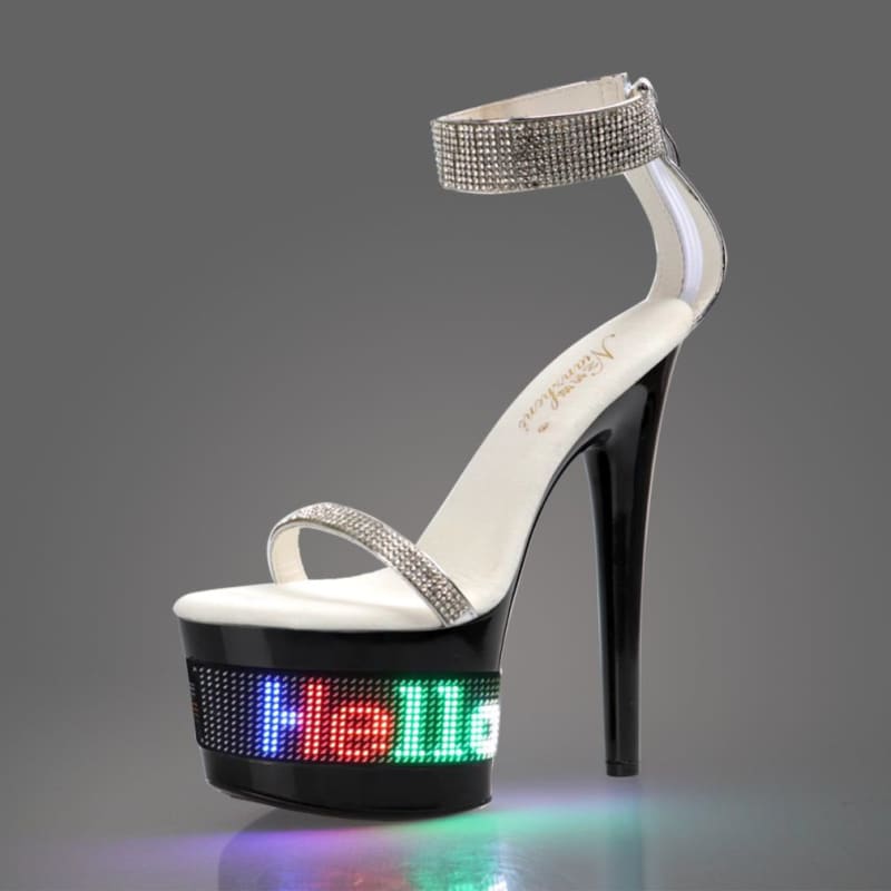 High Heel Stripper, Pole Dancer, Drag Queen LED Display Shoes, Works With App On Phone, Totally Unique Shoes - Pleasures and Sins