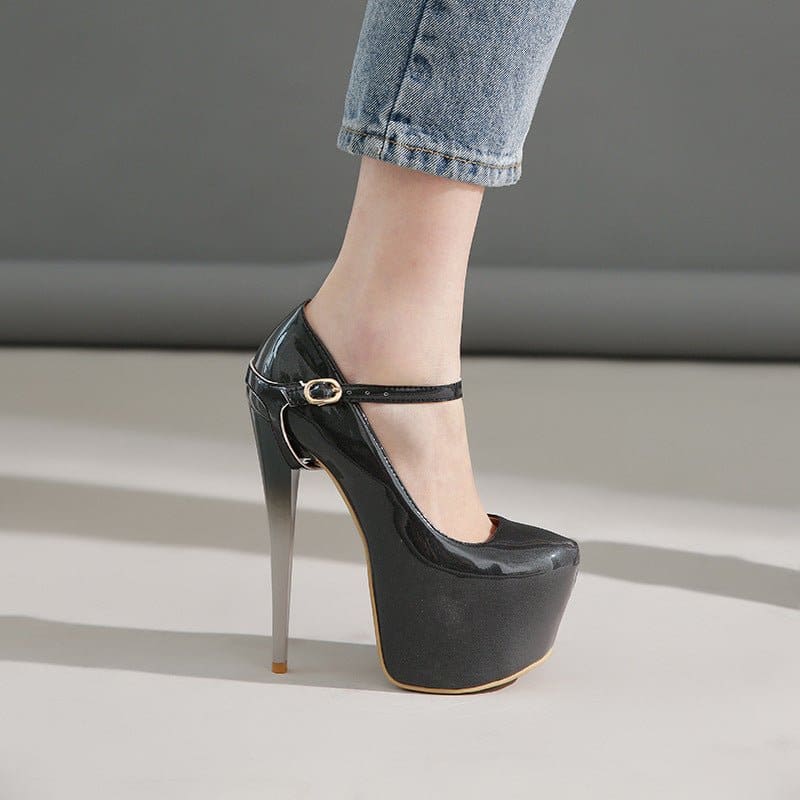 High Platform Heel Drag Queen Shoes with Ankle Strap