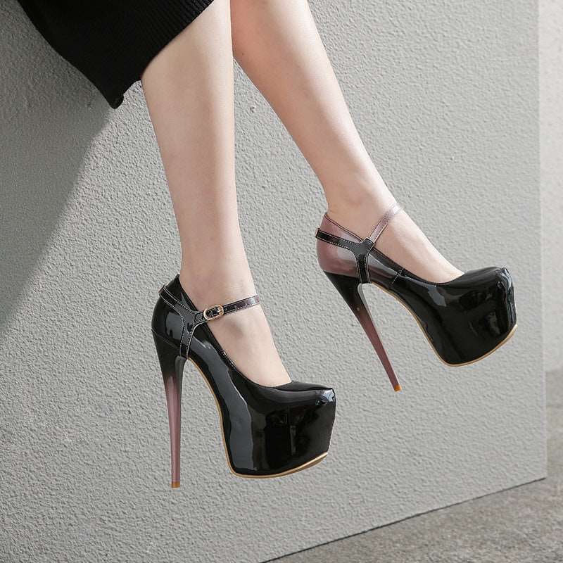 High Platform Heel Drag Queen Shoes with Ankle Strap