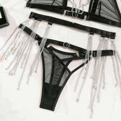 Hot Girl Chain Net Sexy Ladies Lingerie Set - Seductive