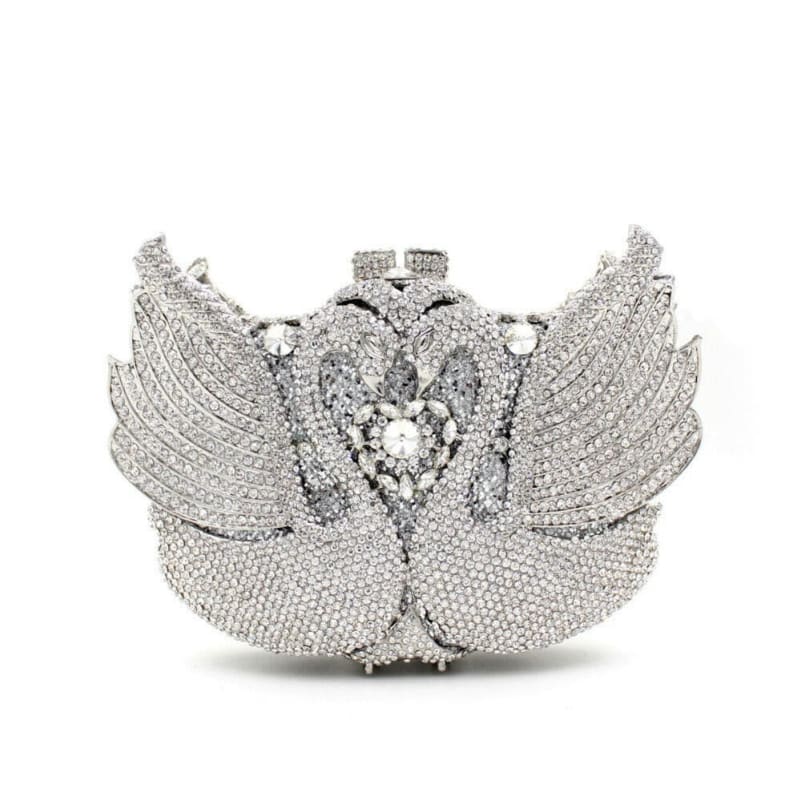 Kissing Swans Rhinestone Dinner Clutch Bag Online