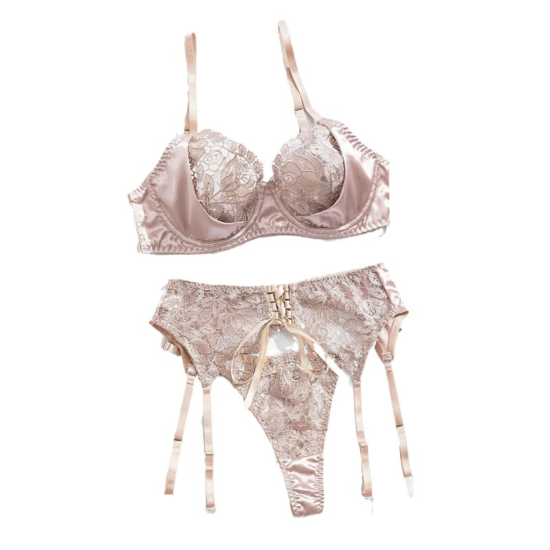 Lace Floral Embroidered Sexy Lingerie Set - Lingerie