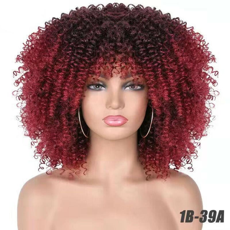 Ladies African Black Chemical Fiber Wig Full Head 1B/39A