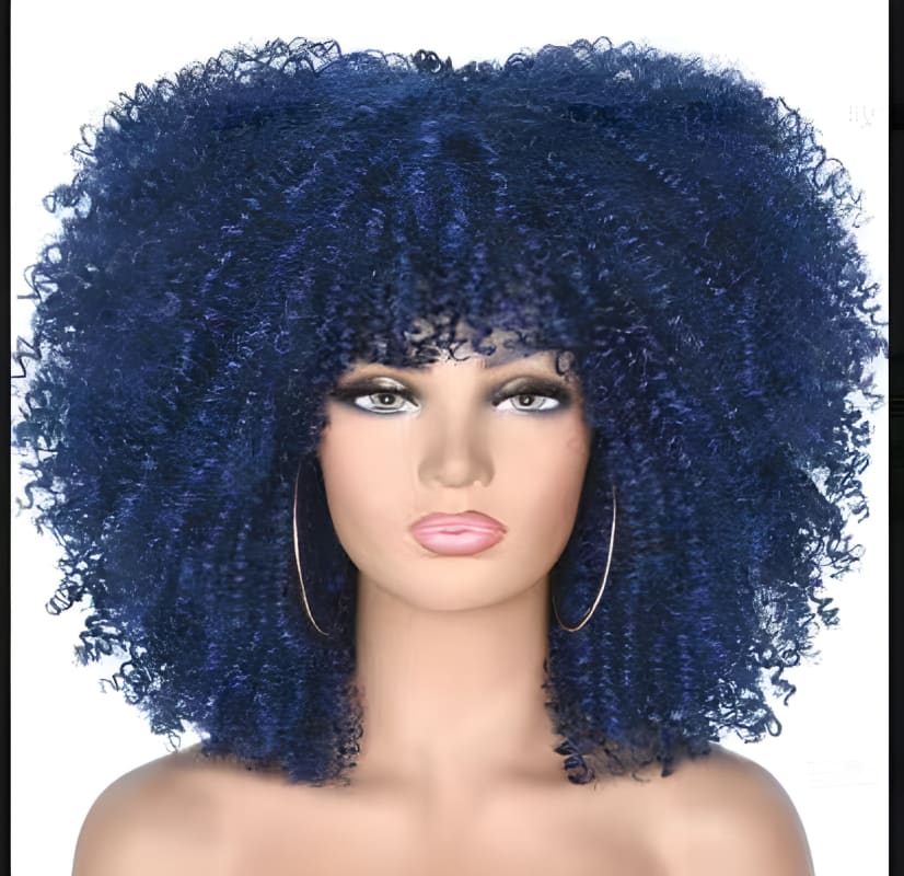 Ladies African Black Chemical Fiber Wig Full Head 1B/4027