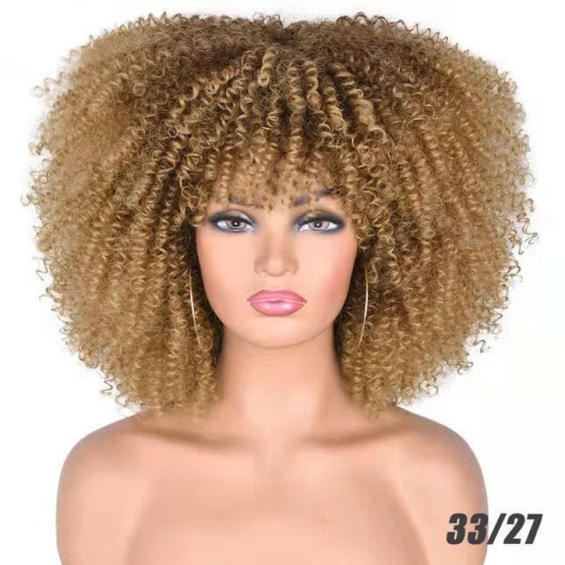 Ladies African Black Chemical Fiber Wig Full Head 33/27