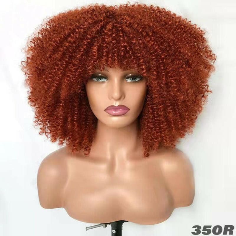 Ladies African Black Chemical Fiber Wig Full Head 350R