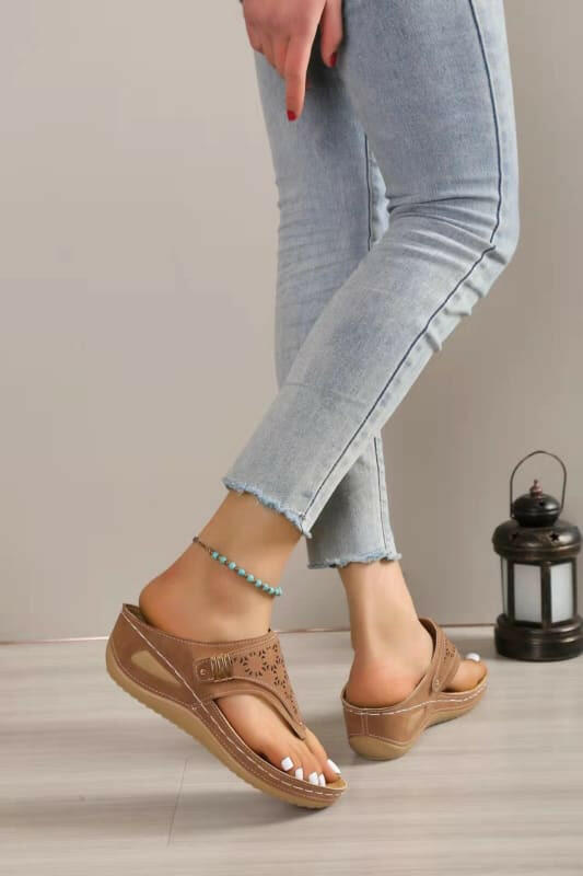 Ladies Platform Wedge Sandals - Roman Style