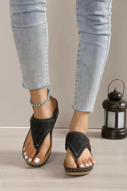 Ladies Platform Wedge Sandals - Roman Style