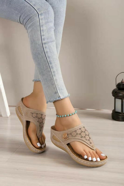 Ladies Platform Wedge Sandals - Roman Style