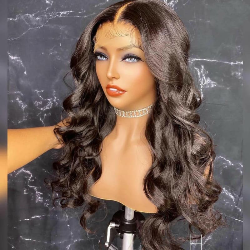 Ladies Black Wave Curly Black Hair Lace Front Wig