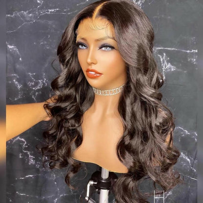 Ladies Black Wave Curly Black Hair Lace Front Wig