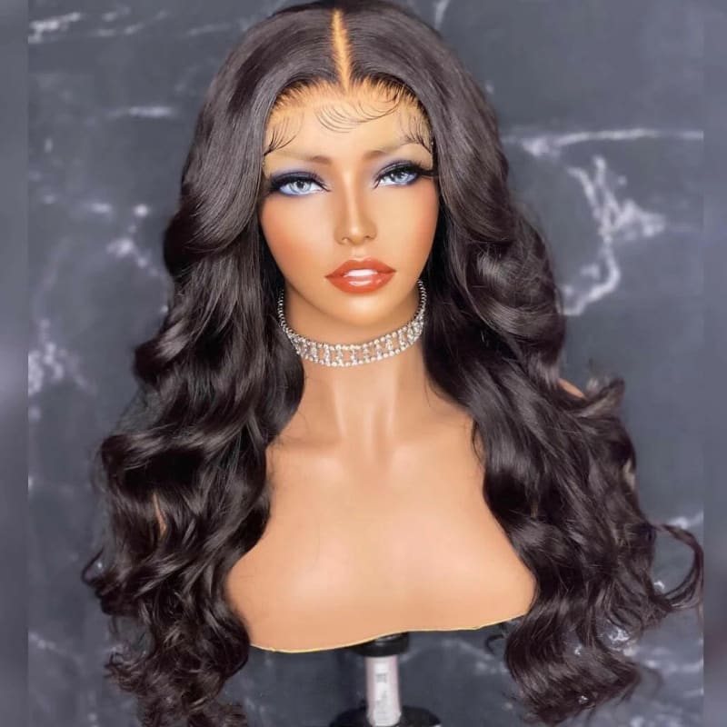 Ladies Black Wave Curly Black Hair Lace Front Wig