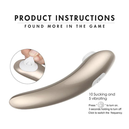 Sleek, curved personal massager device with suction and vibration functions.