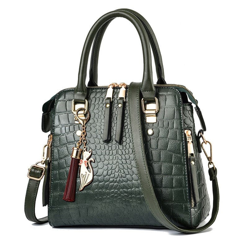 Ladies Crocodile Print Crossbody Shoulder Bag