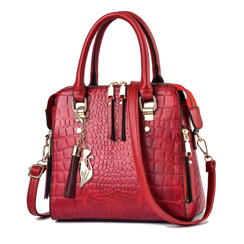 Ladies Crocodile Print Crossbody Shoulder Bag