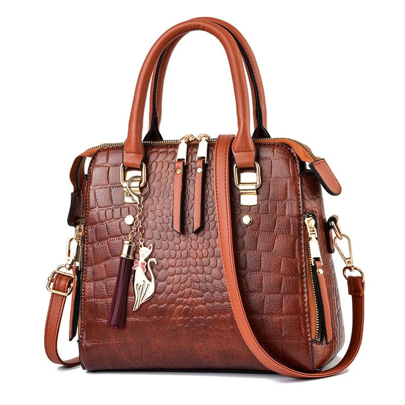 Ladies Crocodile Print Crossbody Shoulder Bag