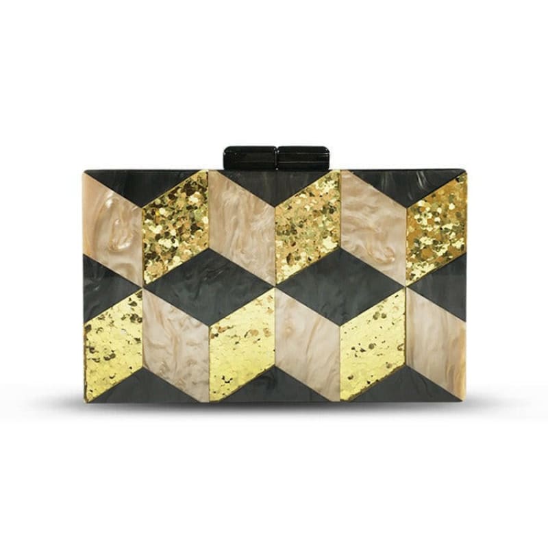 Ladies Deco Geometric Acrylic Dinner Bag Fashion