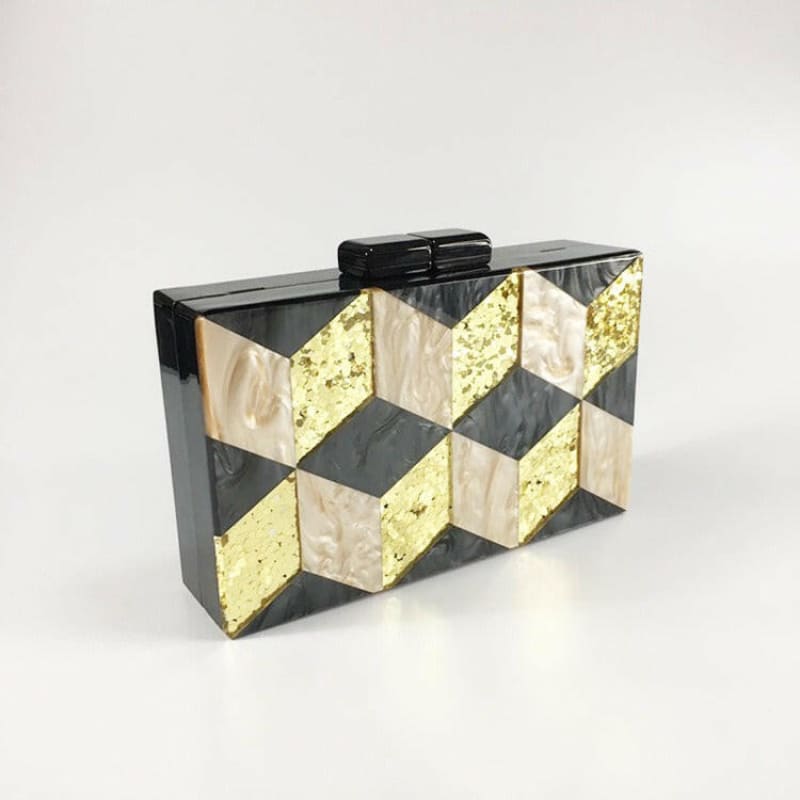 Ladies Deco Geometric Acrylic Dinner Bag Fashion