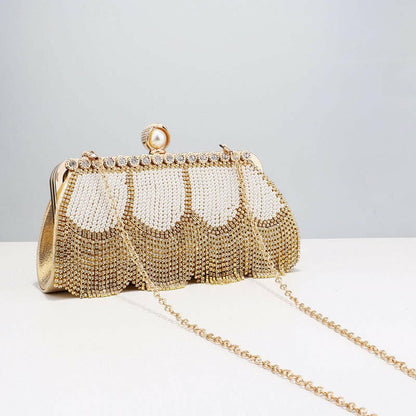 Ladies High End Rhinestone Fringed Evening Bag