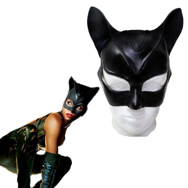 Black cat-like mask with pointed ears and white eye openings.