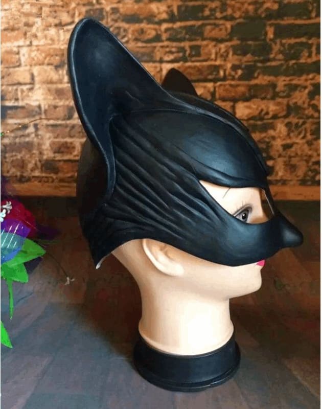 Batman-style mask or cowl on a mannequin head.