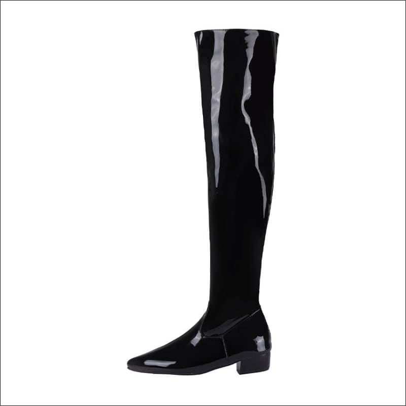 Ladies Low Heel Candy Colours Over-the-knee Boots