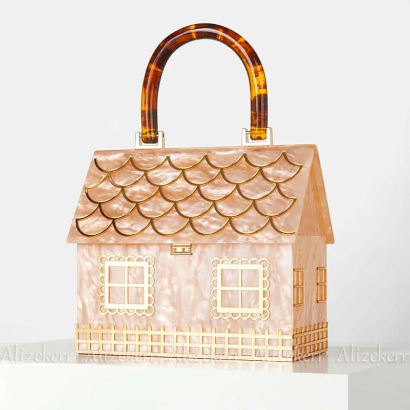 Ladies Luxury Designer Acrylic Handle Handbag