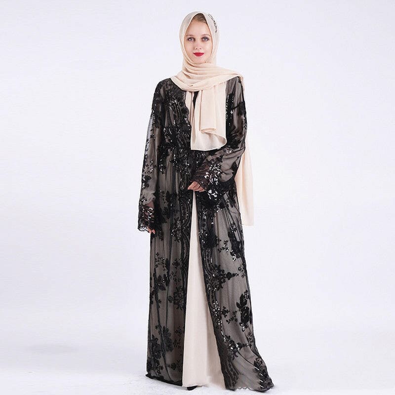 Ladies Luxury Sequined Muslim Robe for Elegance