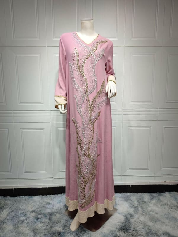 Ladies Muslim Robe Sequin Embroidered Fashion Glamour