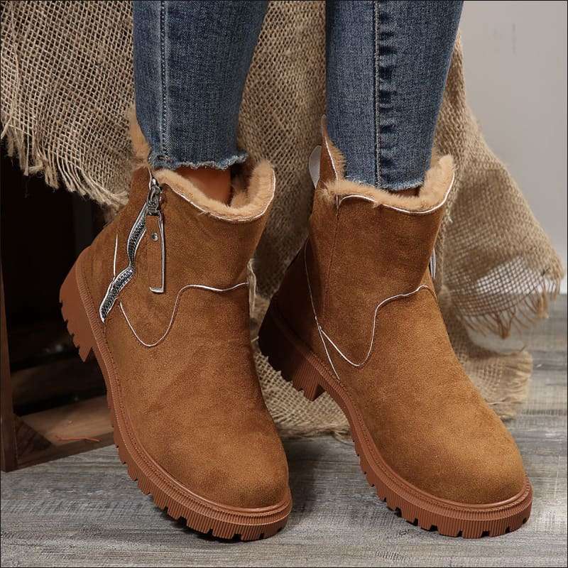 Ladies Snow Boots for Style and Winter Comfort Light Brown