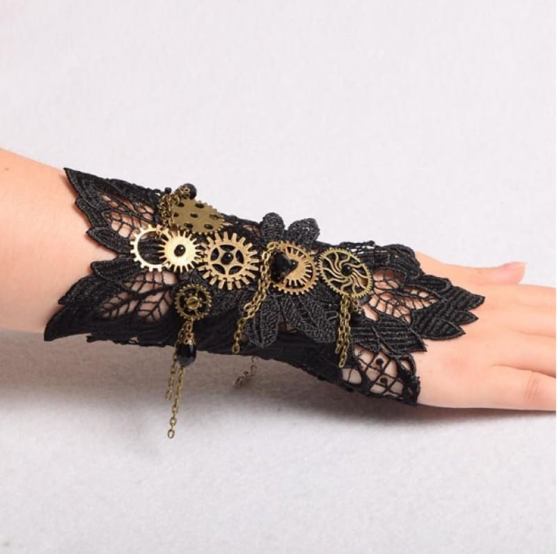 Ladies Steampunk Wristwear Bracelet - Industrial Chic Statement Piece - Pleasures and Sins   Pleasures and Sins