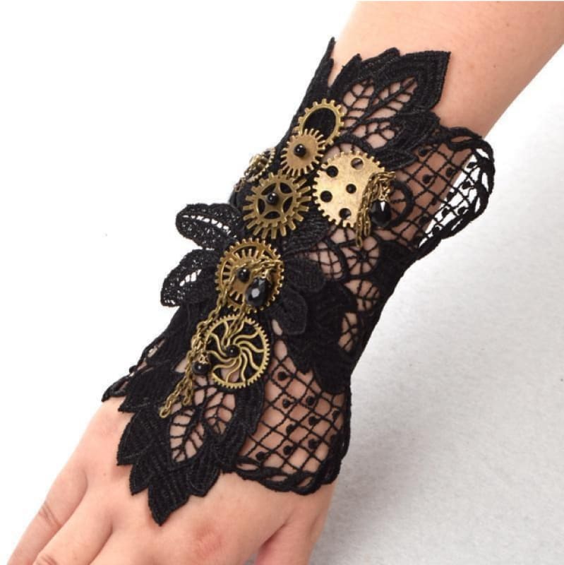 Ladies Steampunk Wristwear Bracelet - Industrial Chic Statement Piece - Pleasures and Sins   Pleasures and Sins