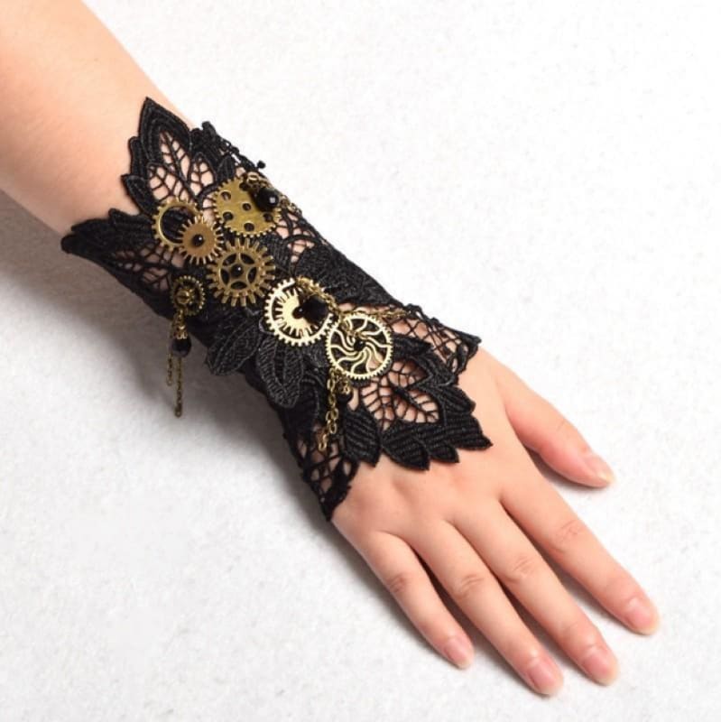 Ladies Steampunk Wristwear Bracelet - Industrial Chic Statement Piece - Pleasures and Sins   Pleasures and Sins