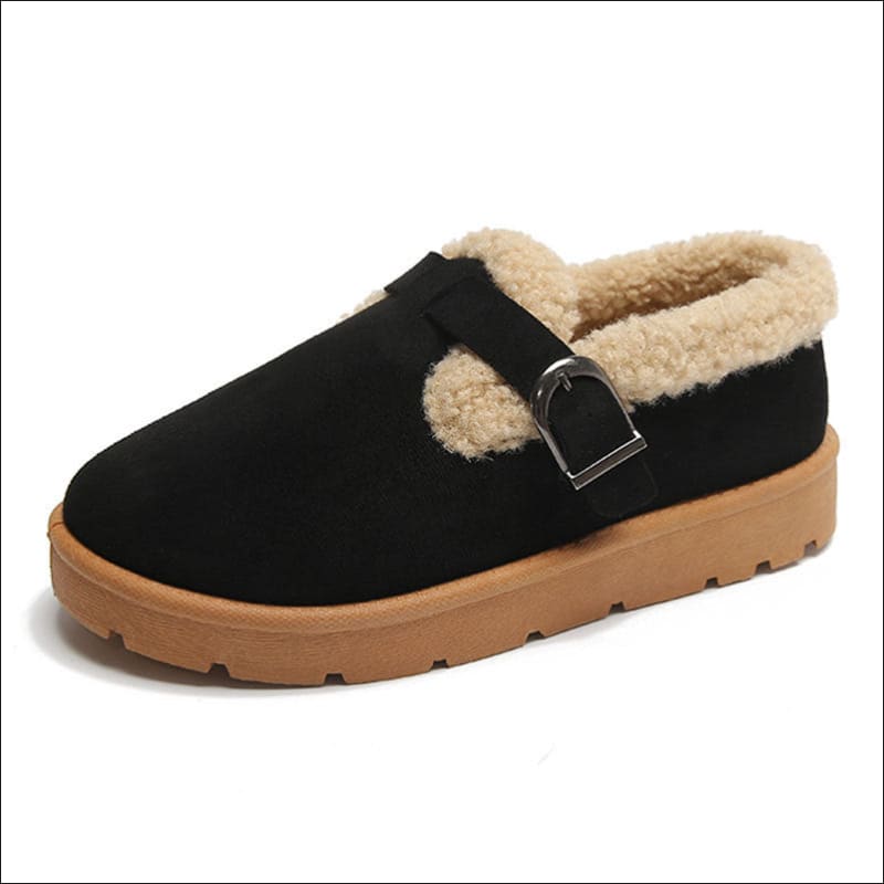 Ladies Thick Sole Fleece-lined Ugg Style Snow Boots Black