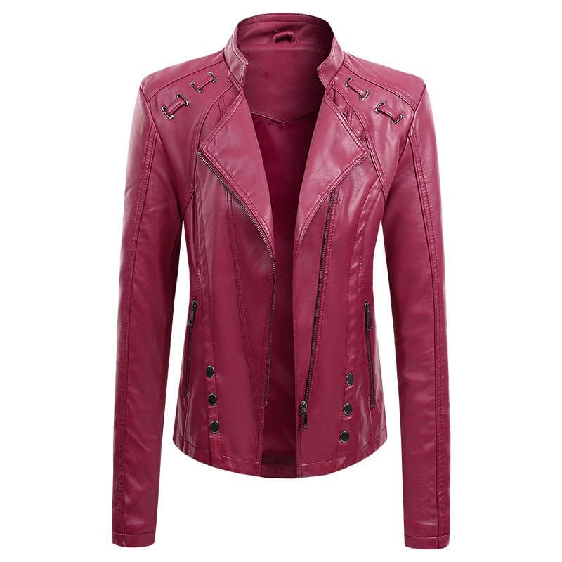 Ladies Vegan Leather, Slim Fit, Short Jacket In 5 Colours - Pleasures and Sins   Pleasures and Sins