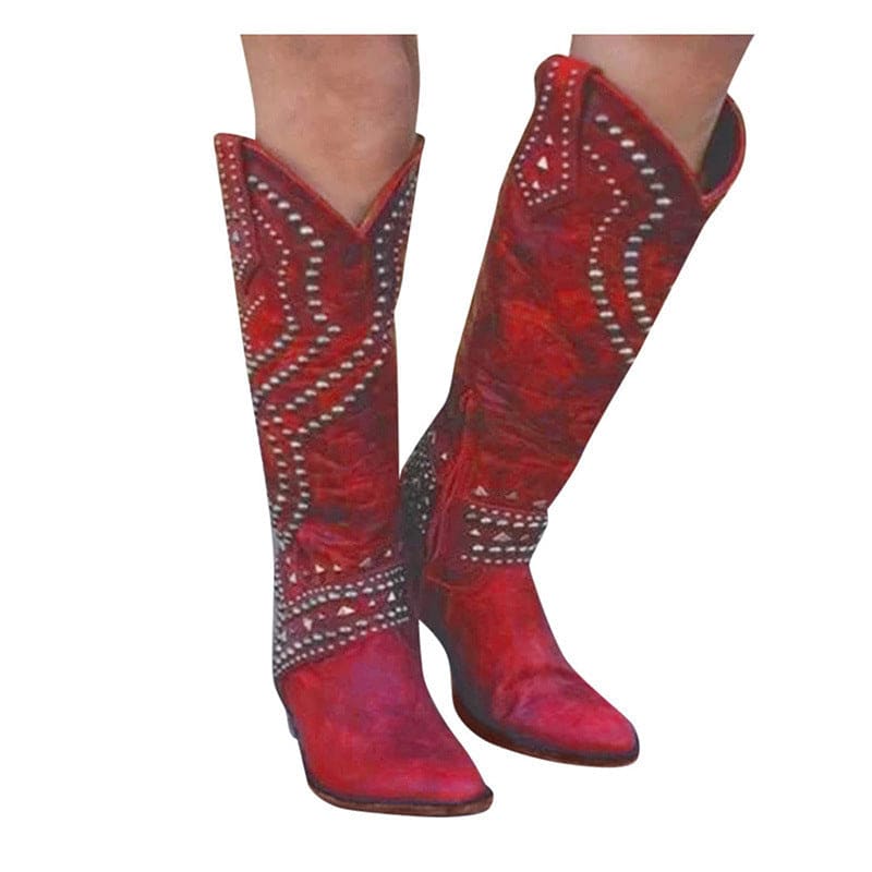 Ladies Western Cowgirl Boots with Chunky Heels