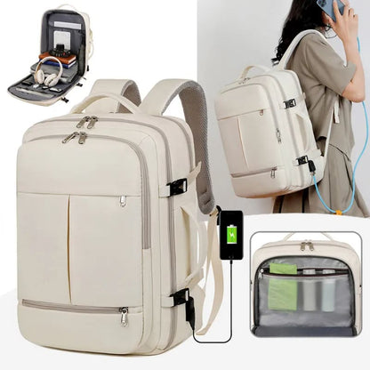 Large Capacity Backpack with Multiple Pockets and Zippers