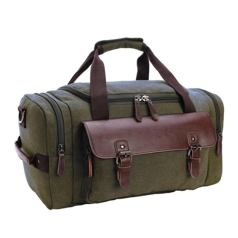 Large Capacity Vintage Style Casual Travel Bag army green