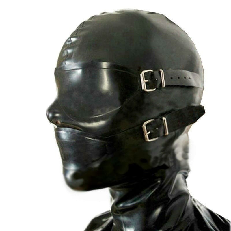 Latex Fetish Mask With Blindfold Eye Multi Straps - Pleasures and Sins   Pleasures and Sins