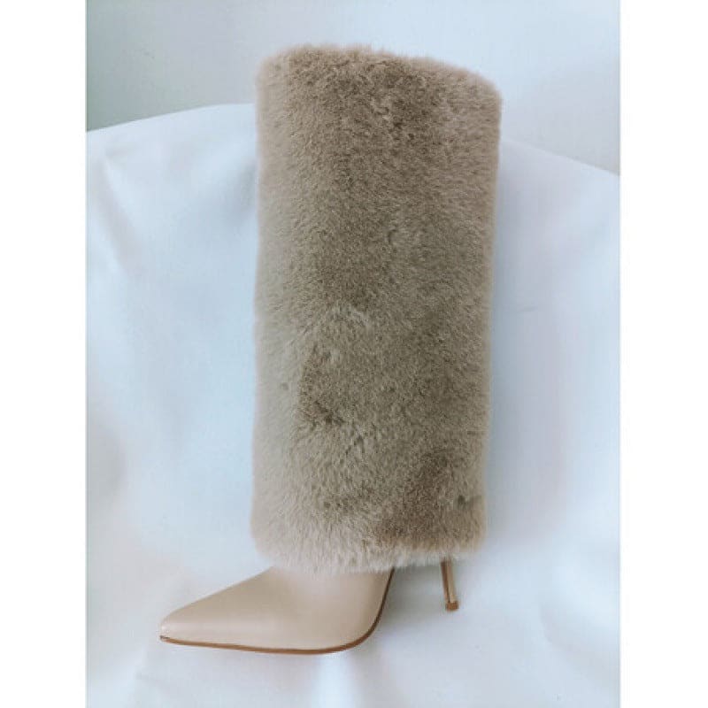 Leather Winter Stiletto Heel & Woolen Tube Women’s