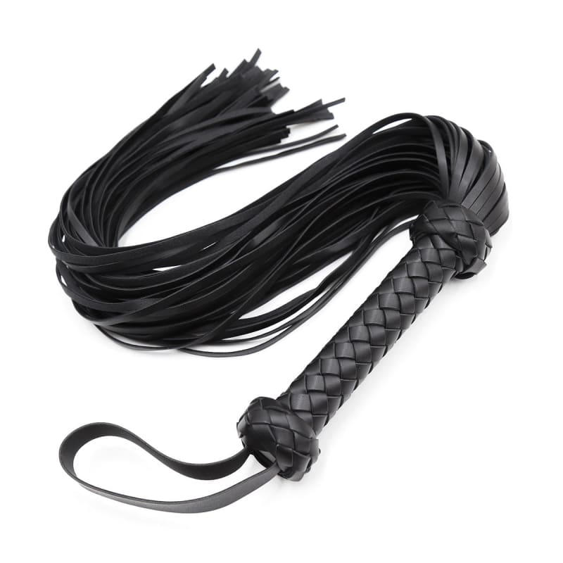 Vegan Leather Tassled Hand Held Bedroom Punishment Whip - Pleasures and Sins   Pleasures n Sins