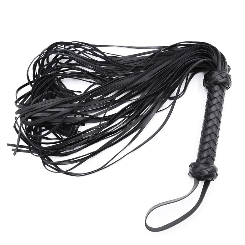 Vegan Leather Tassled Hand Held Bedroom Punishment Whip - Pleasures and Sins   Pleasures n Sins