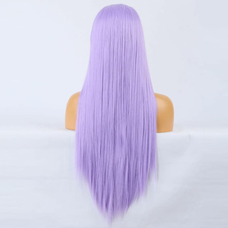 Light Purple Chemical Fibre Lace Long Straight Wig