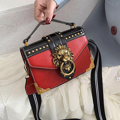 Lions Head Studded Handbag Single Shoulder Crossbody