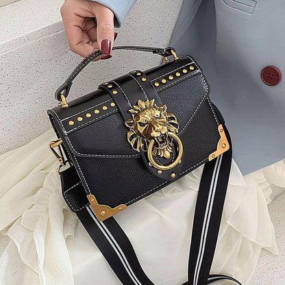 Lions Head Studded Handbag Single Shoulder Crossbody