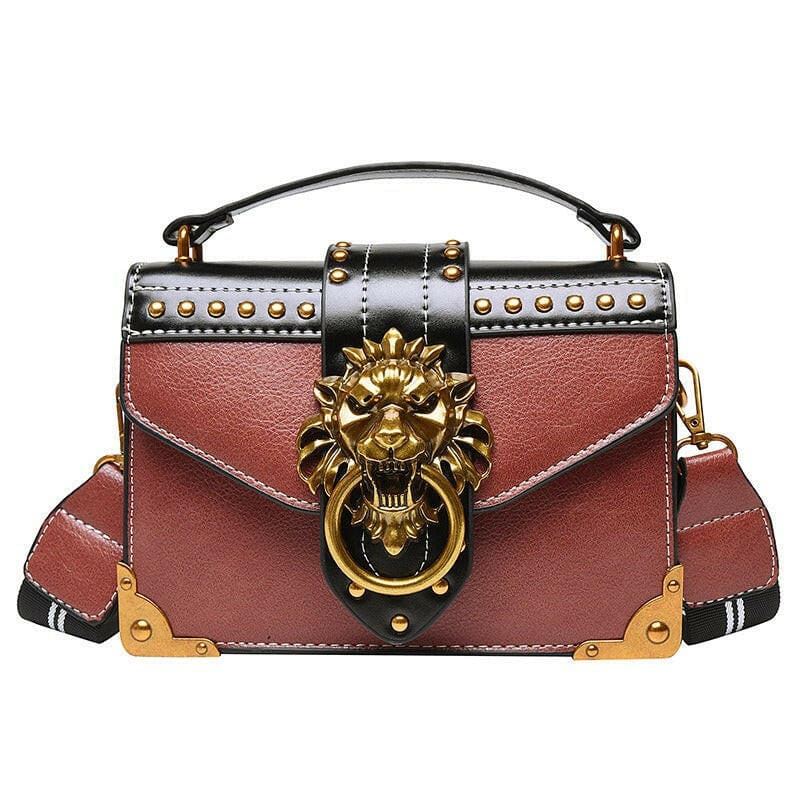 Lions Head Studded Handbag Single Shoulder Crossbody light