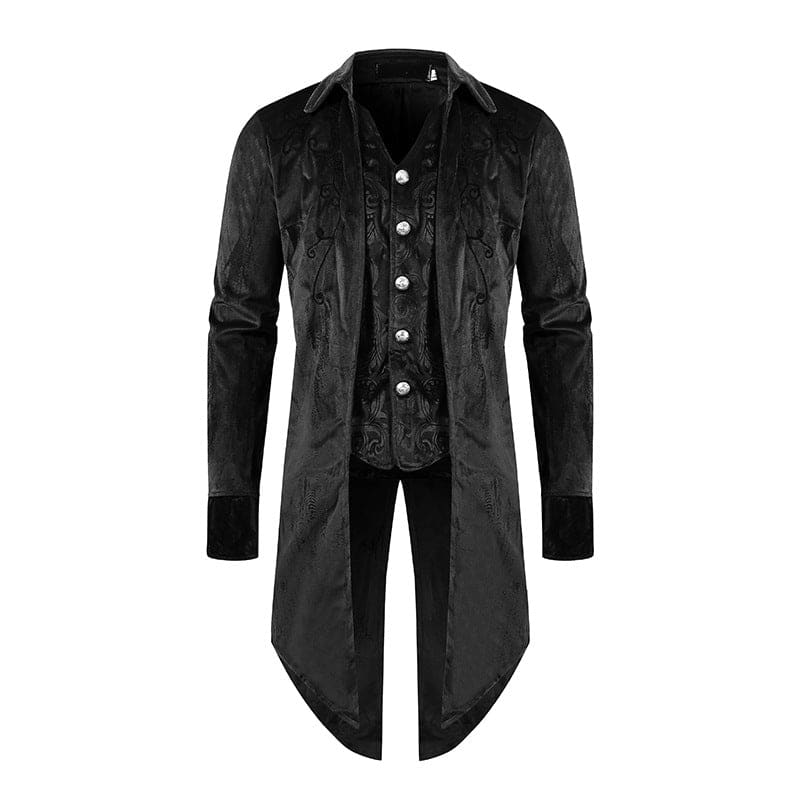 Long Sleeve Button Stitching Long Swing Tuxedo Coat For Cosplay, Anime - Pleasures and Sins   Pleasures and Sins