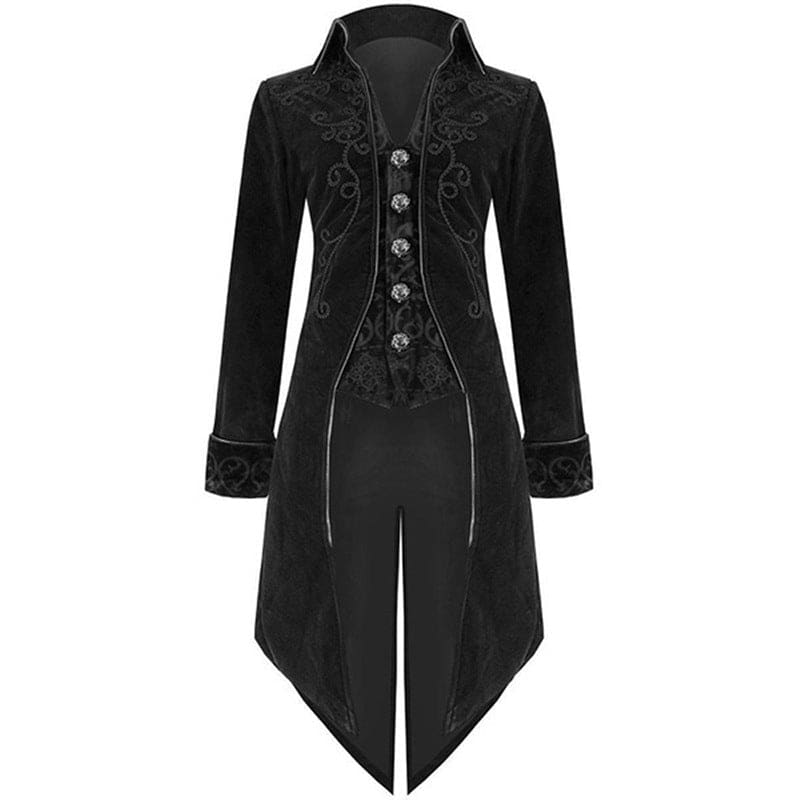 Long Steampunk Victorian Style Mens Button Front Tail Coat - Pleasures and Sins   Pleasures and Sins