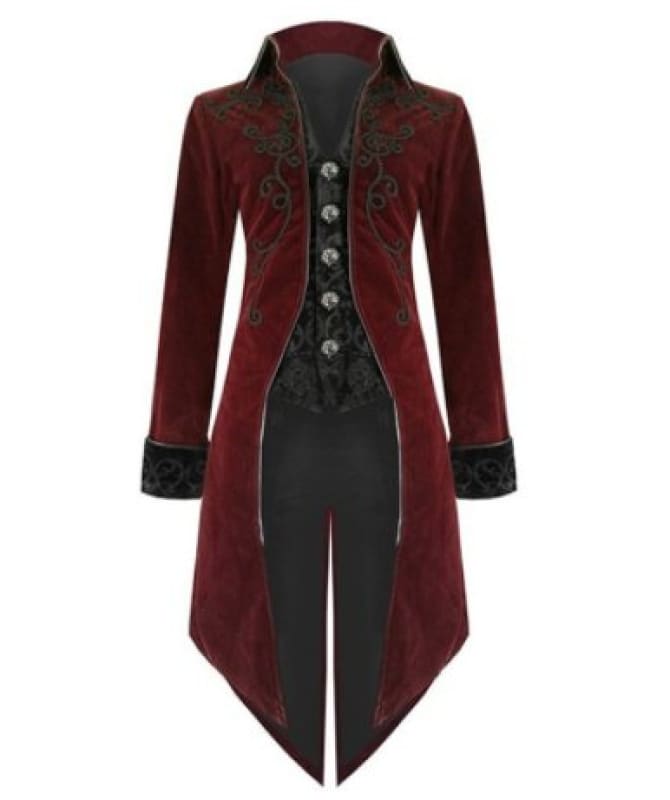 Long Steampunk Victorian Style Mens Button Front Tail Coat - Pleasures and Sins   Pleasures and Sins